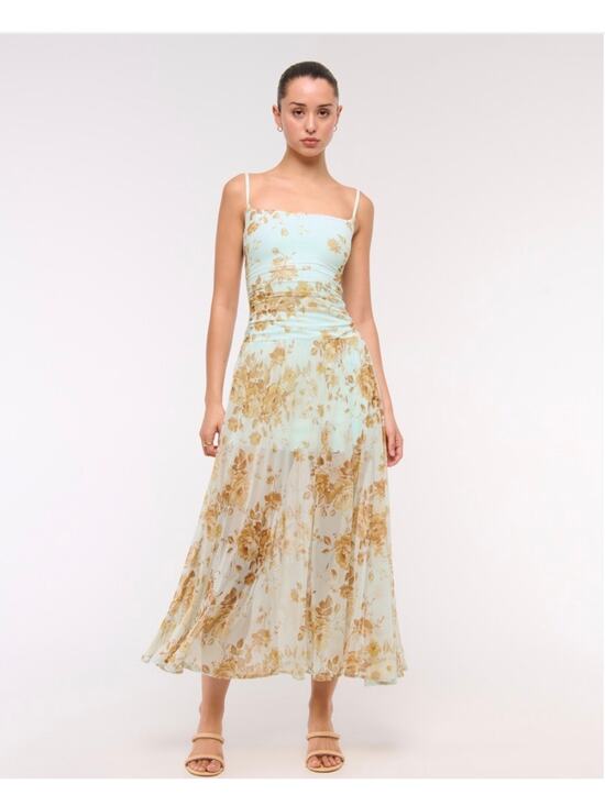 Abercrombie & Fitch Dresses & Skirts - ABERCROMBIE & FITCH Bra-free Flowy Sheer Maxi Dress Medium